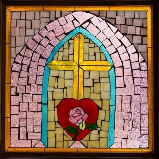 Stained Glass Cross IV Poster Print by Kathy Mahan-VARPDXPSMHN473 Image 1