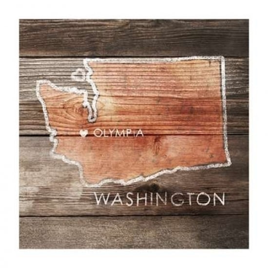 Washington Rustic Map Poster Print by PI Galerie-VARPDXPU083A Image 1