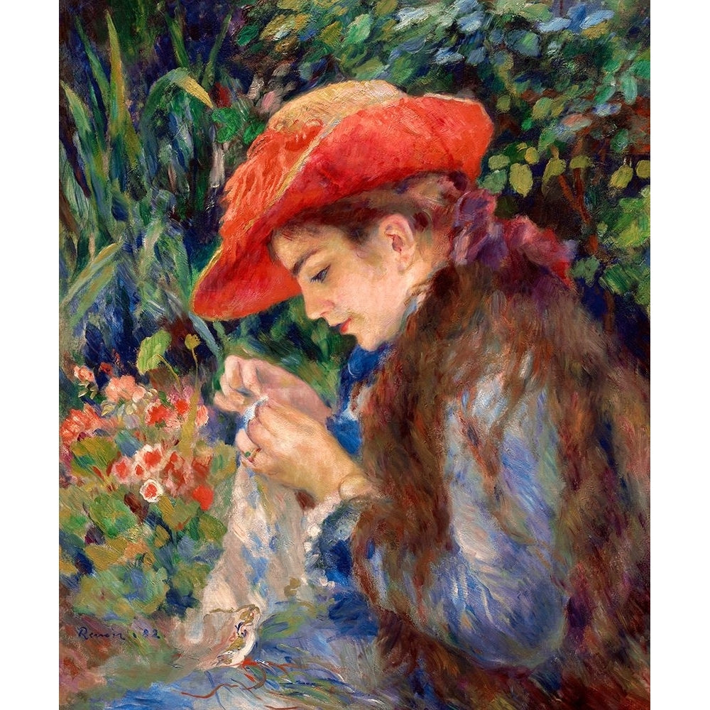 Marie-Th?r?se Durand-Ruel Sewing-1882 Poster Print - Pierre-Auguste Renoir-VARPDXR1477D Image 1