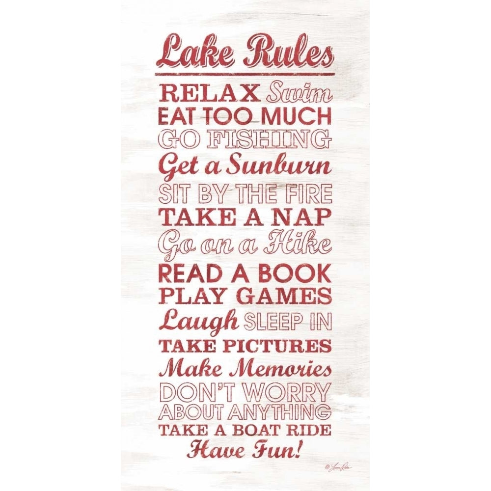 Lake Rules Poster Print by Lauren Rader-VARPDXRAD600 Image 1