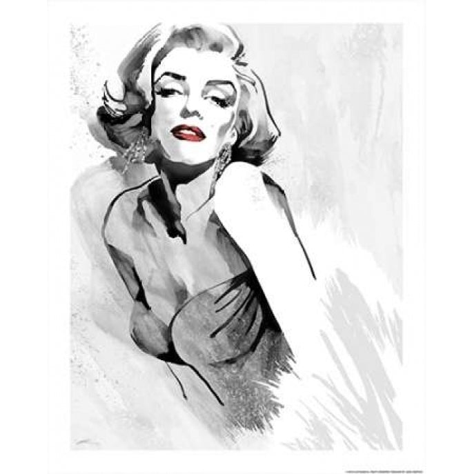 MarilynS Pose Red Lips Poster Print by Ellie Rahim-VARPDXRAH01BWRD Image 1