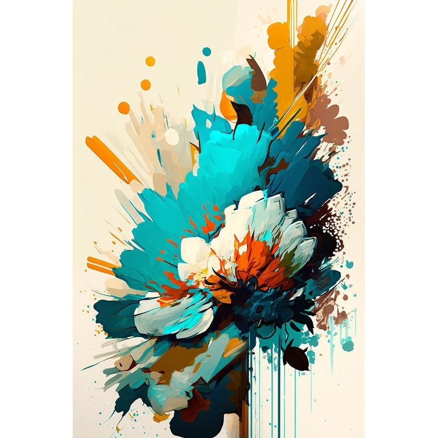 Oil Painting Expressive Flowers Blue 20 Poster Print - Ray Heere-VARPDXRAYHEE284861 Image 1