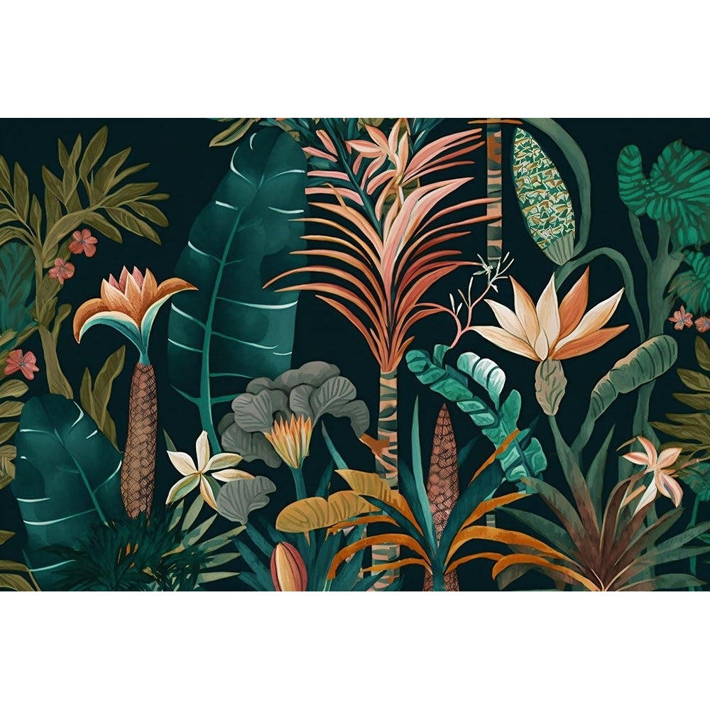 Watercolor Tropical Collage Black 1 Poster Print - Ray Heere-VARPDXRAYHEE285121 Image 1