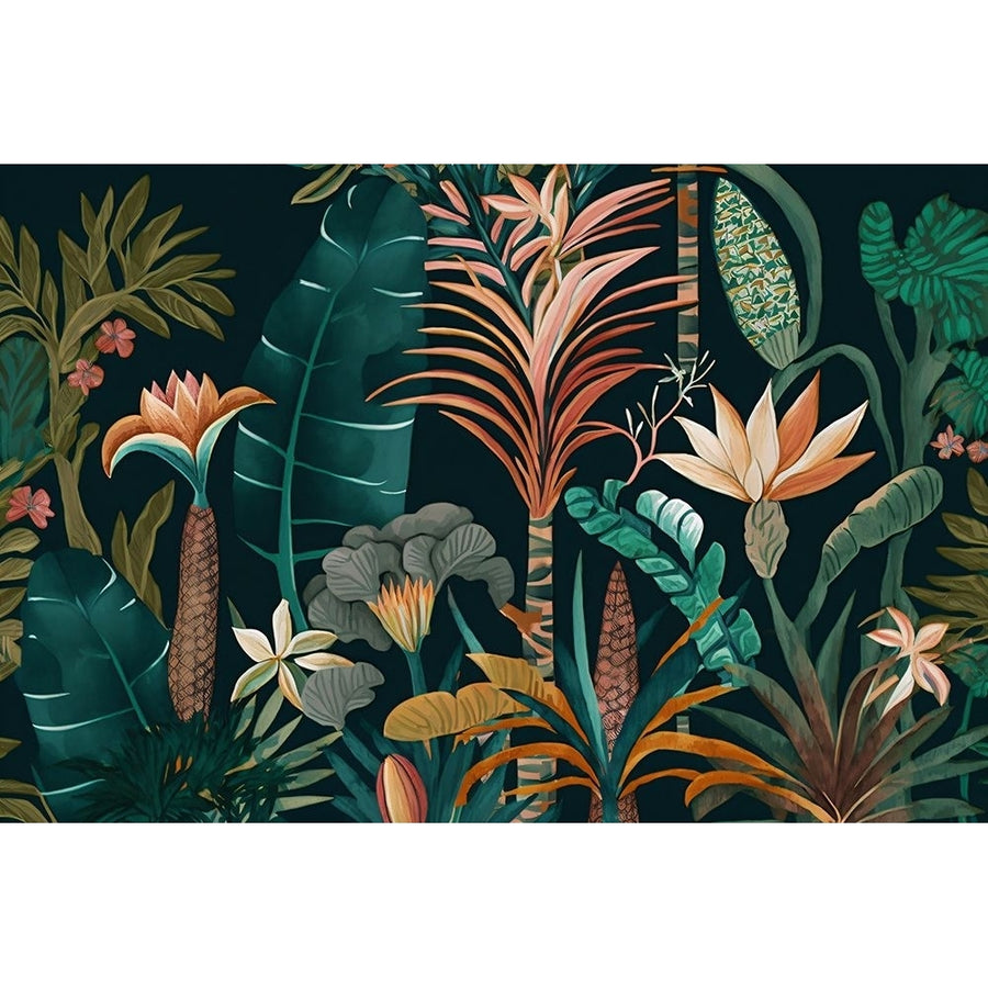 Watercolor Tropical Collage Black 1 Poster Print - Ray Heere-VARPDXRAYHEE285121 Image 1