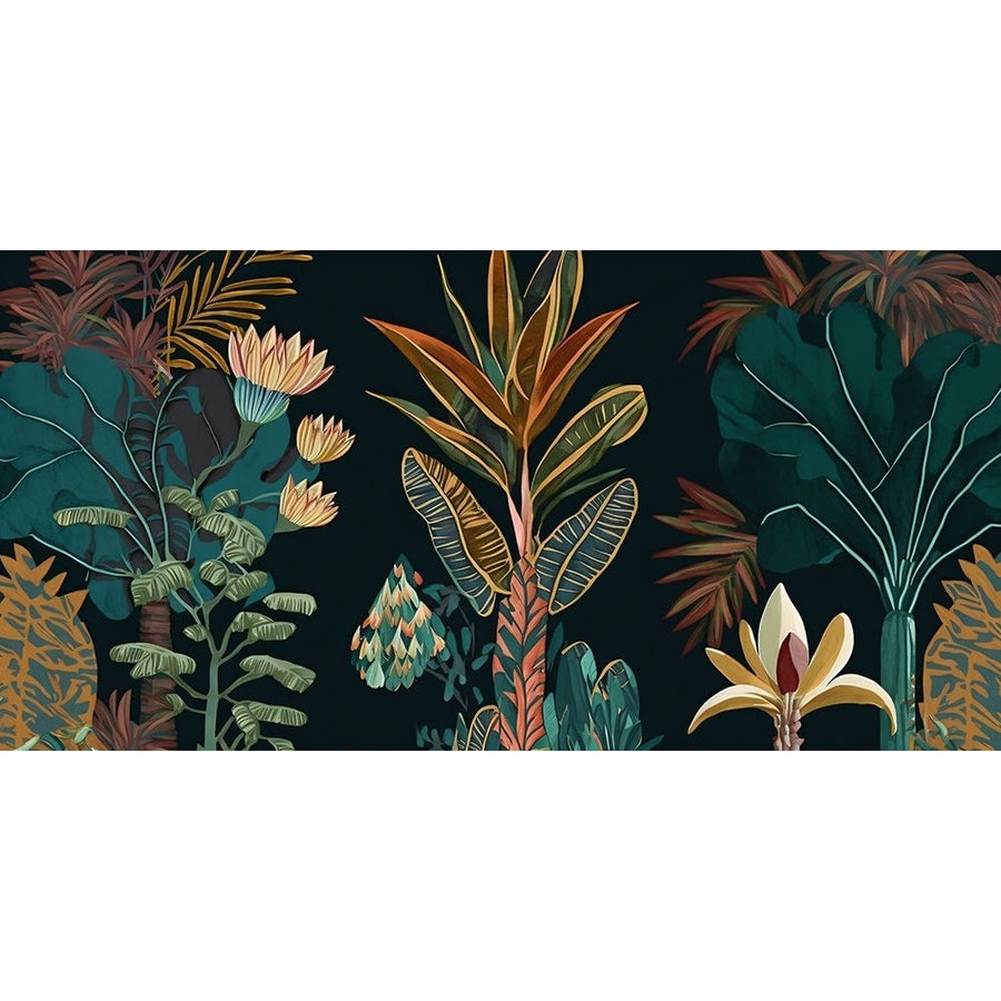 Watercolor Tropical Collage Black 15 Poster Print - Ray Heere-VARPDXRAYHEE285135 Image 1