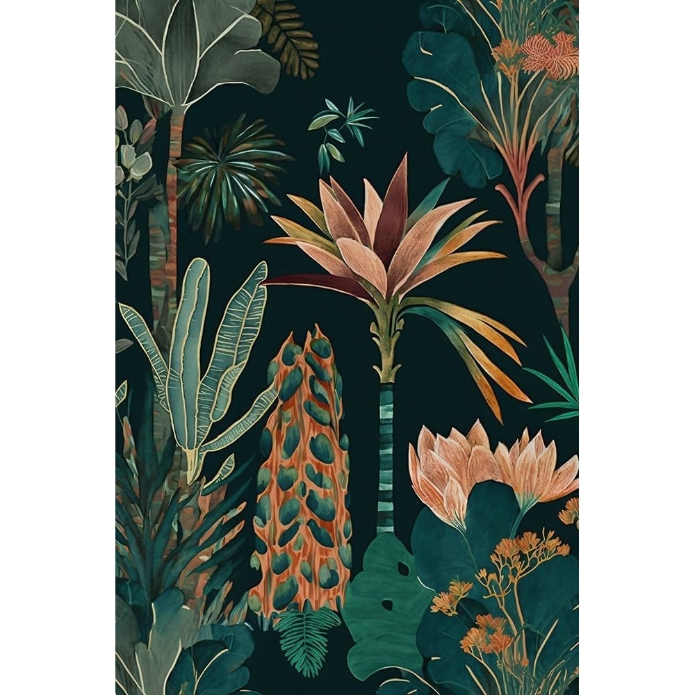 Watercolor Tropical Collage Black 14 Poster Print - Ray Heere-VARPDXRAYHEE285134 Image 1