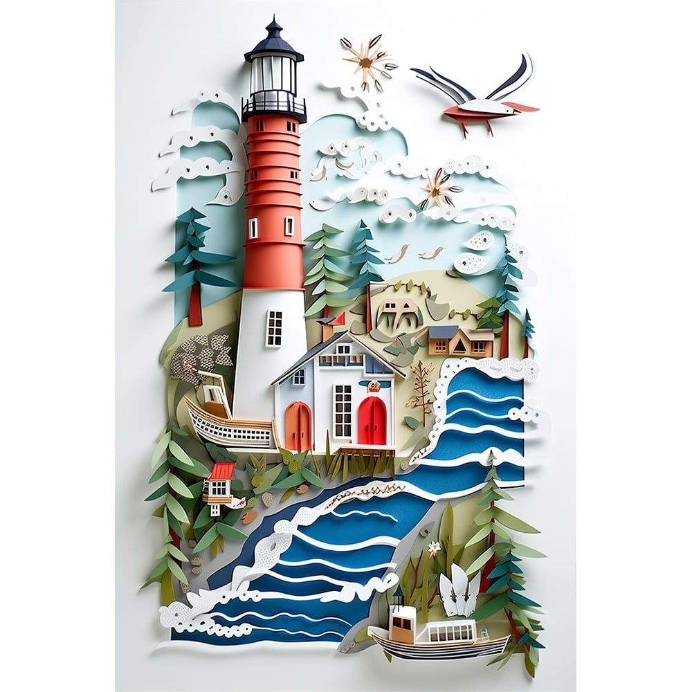 Paper Art Coastal Scene21 Poster Print - Ray Heere-VARPDXRAYHEE288511 Image 1