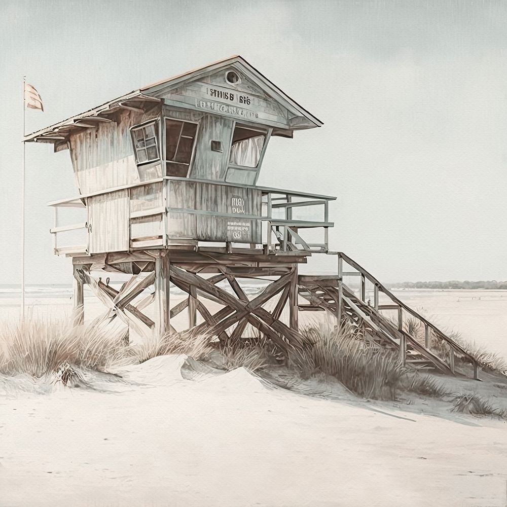 Beach Hut 2 Poster Print - Riley B-VARPDXRB0166 Image 1