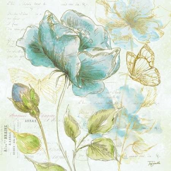 Watercolor Flower Sketch Blue I Poster Print by Tre Sorelle Studios-VARPDXRB10126TS Image 1