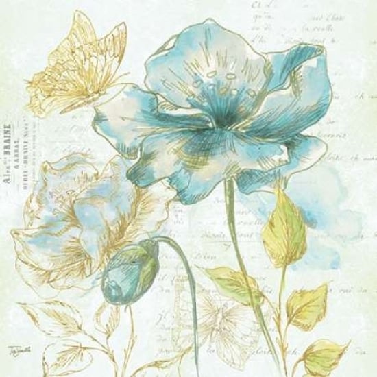 Watercolor Flower Sketch Blue II Poster Print by Tre Sorelle Studios-VARPDXRB10127TS Image 1