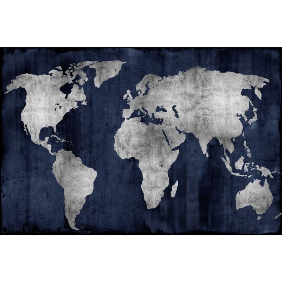 The World - Silver on Blue Poster Print by Russell Brennan-VARPDXRB112665DG Image 1