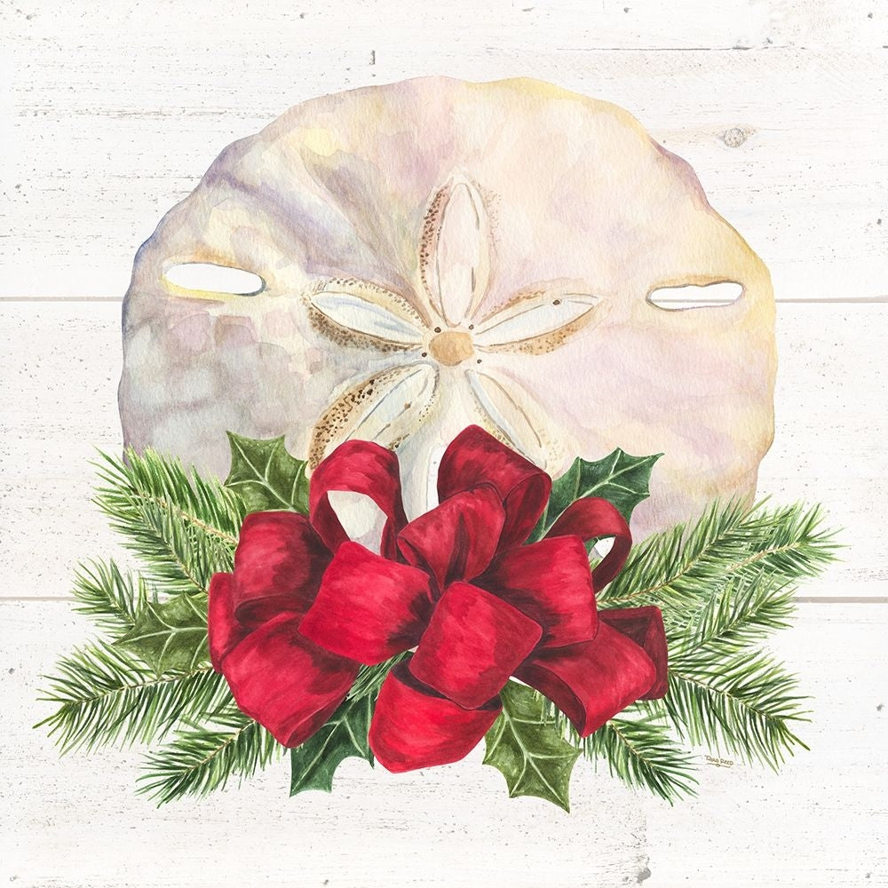 Christmas By The Sea Sanddollar Square Poster Print by Tara Reed-VARPDXRB12179TR Image 1