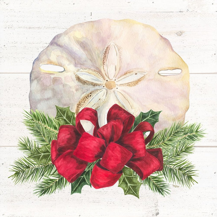 Christmas By The Sea Sanddollar Square Poster Print by Tara Reed-VARPDXRB12179TR Image 1