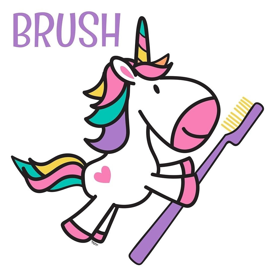 Happy Unicorn Brush Poster Print by Tara Reed-VARPDXRB12347TR Image 1