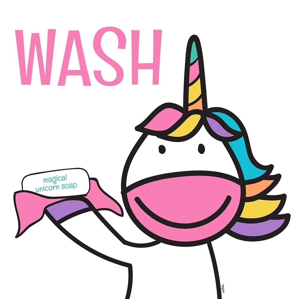 Happy Unicorn Wash Poster Print by Tara Reed-VARPDXRB12348TR Image 1