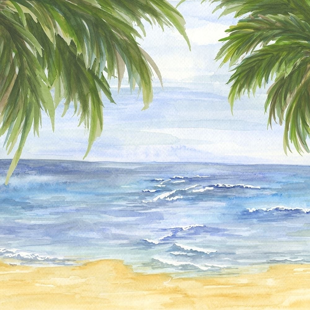 Beach and Palm Fronds II Poster Print by Tara Reed-VARPDXRB12746TR Image 1