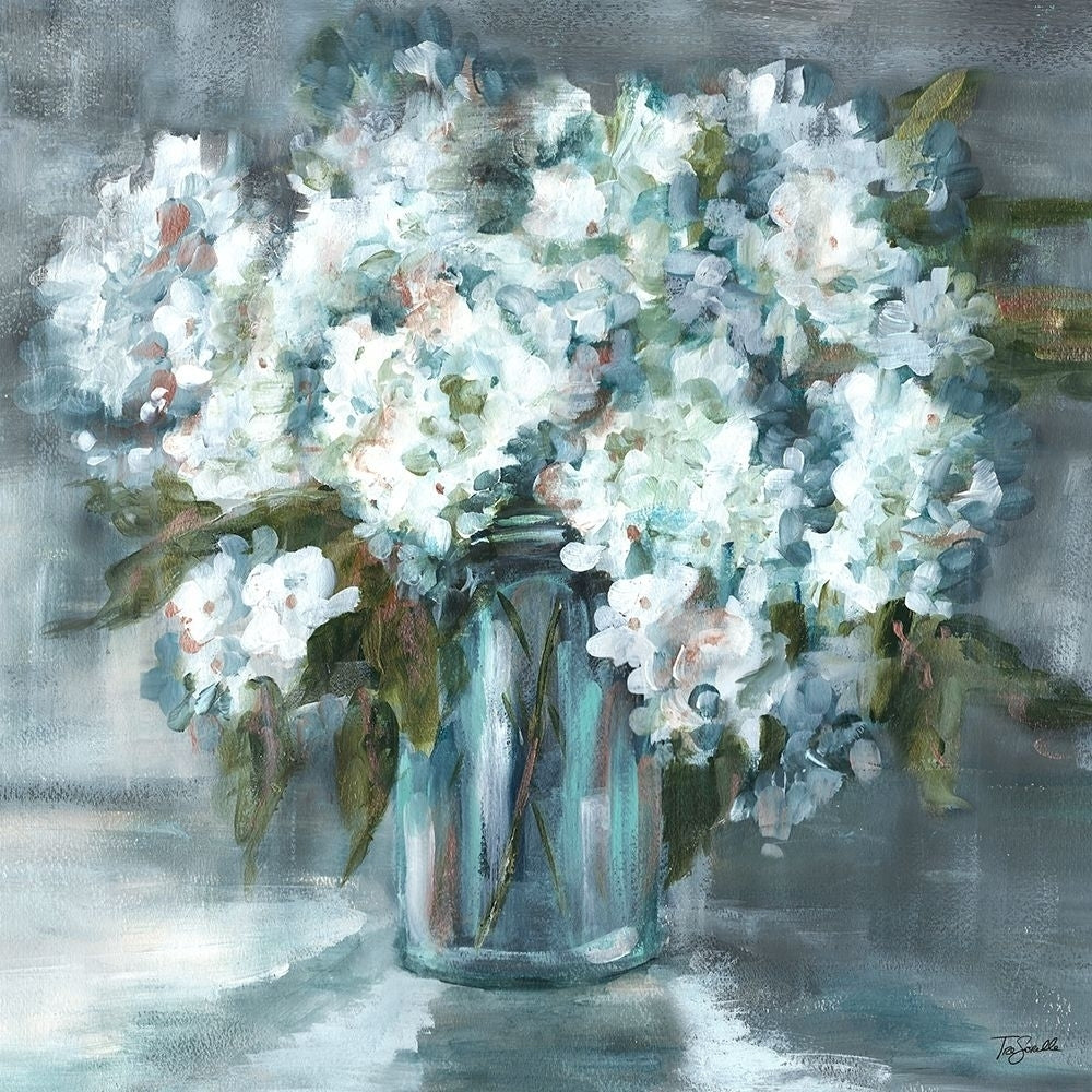 White Hydrangeas on Gray Poster Print by Tre Sorelle Studios-VARPDXRB13105TS Image 1