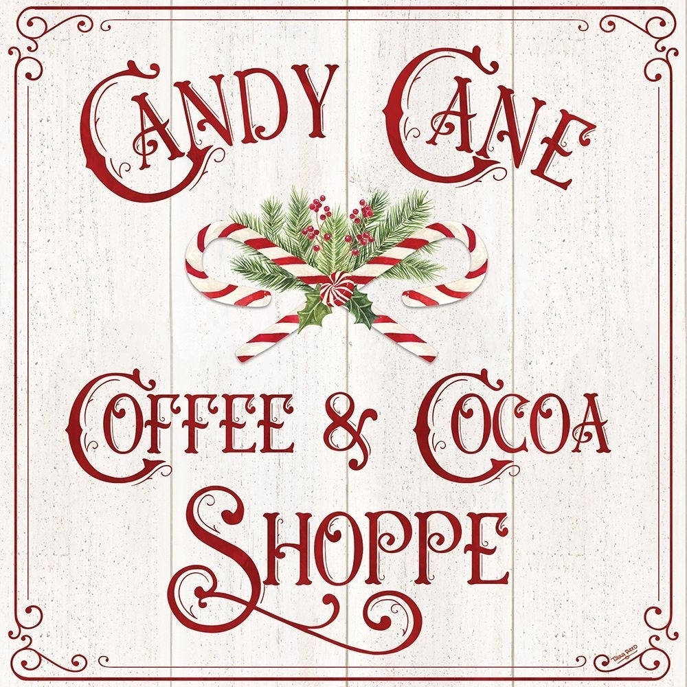 Vintage Christmas Signs I-Candy Cane Coffee by Tara Reed-VARPDXRB13779TR Image 1