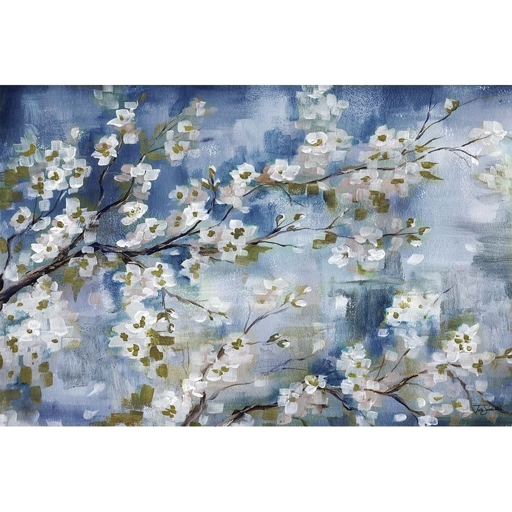 Cherry Blossoms Branch Blue and White landscape Poster Print by Tre Sorelle Studios Tre Sorelle Studios-VARPDXRB13742TS Image 1