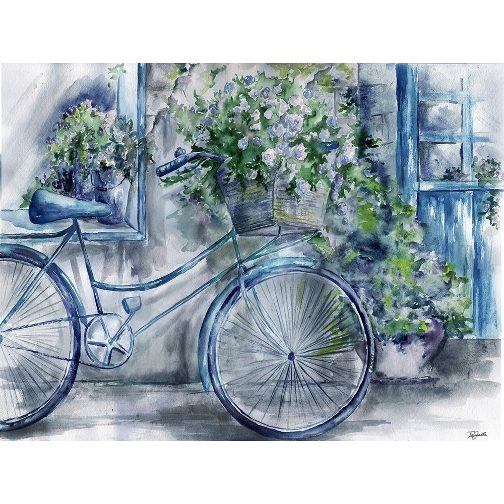 Blue and White Bicycle Florist Shop Poster Print by Tre Sorelle Studios Tre Sorelle Studios-VARPDXRB13861TS Image 1