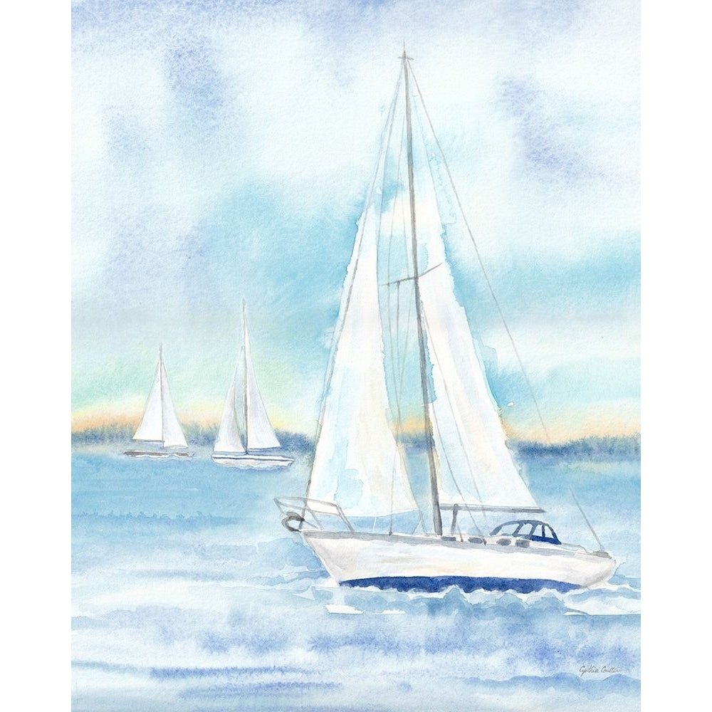 East Coast Lighthouse sailboat panel II Poster Print by Cynthia Coulter-VARPDXRB14619CC Image 1