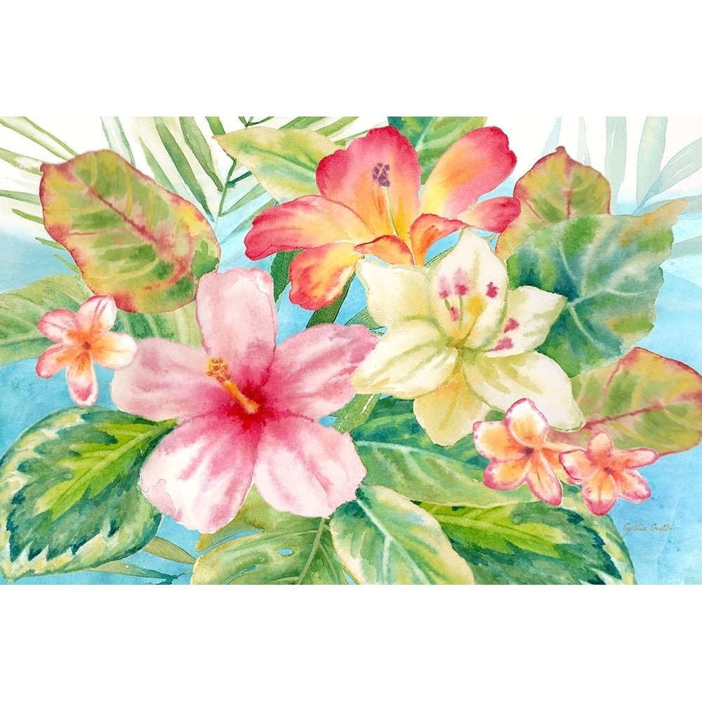 Tropical Island Florals landscape Poster Print by Cynthia Coulter-VARPDXRB14617CC Image 1