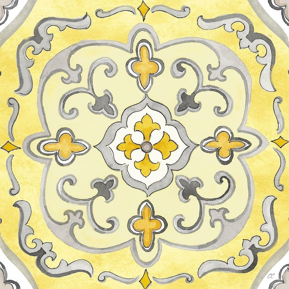 Jewel Medallion yellow gray II by Cynthia Coulter-VARPDXRB16647CC Image 1