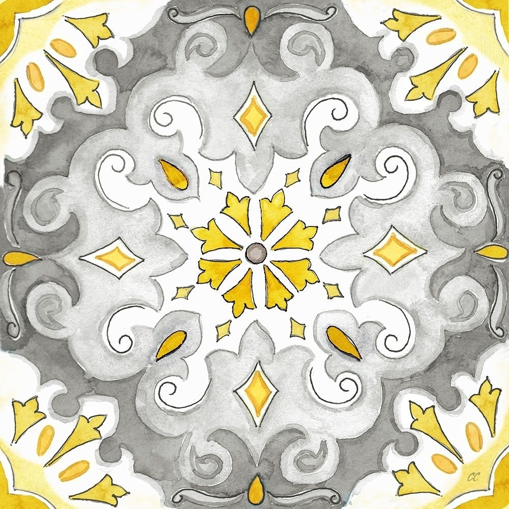 Jewel Medallion yellow gray I by Cynthia Coulter-VARPDXRB16646CC Image 1