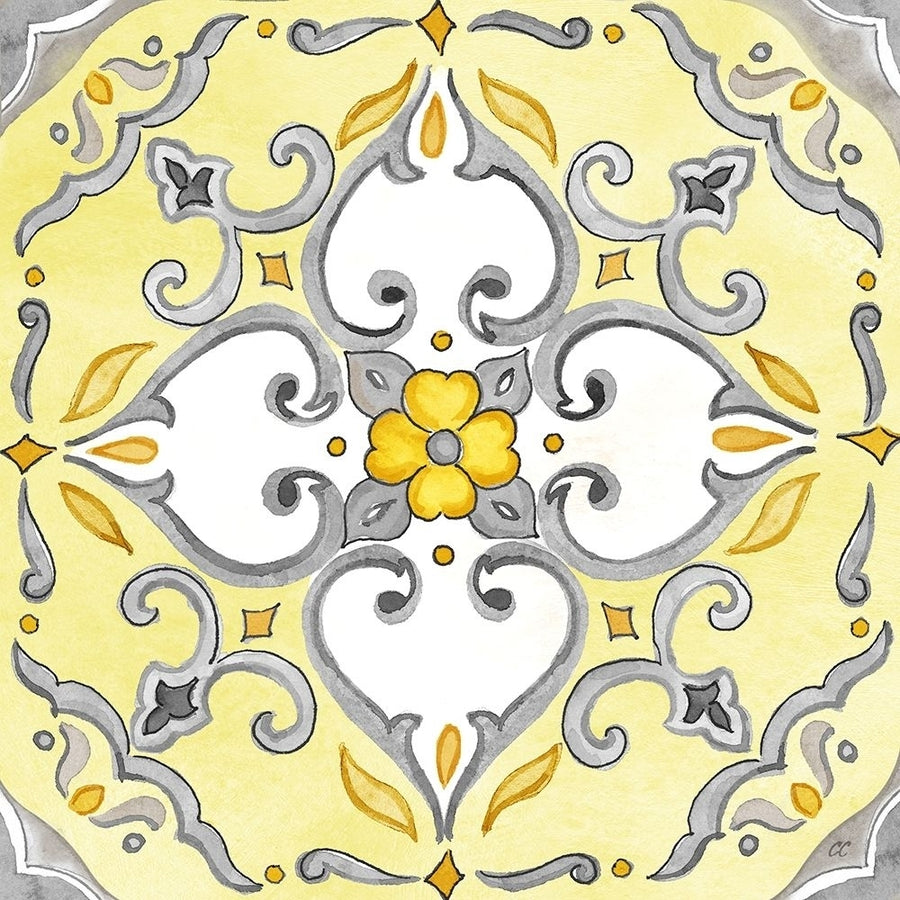 Jewel Medallion yellow gray IV by Cynthia Coulter-VARPDXRB16649CC Image 1