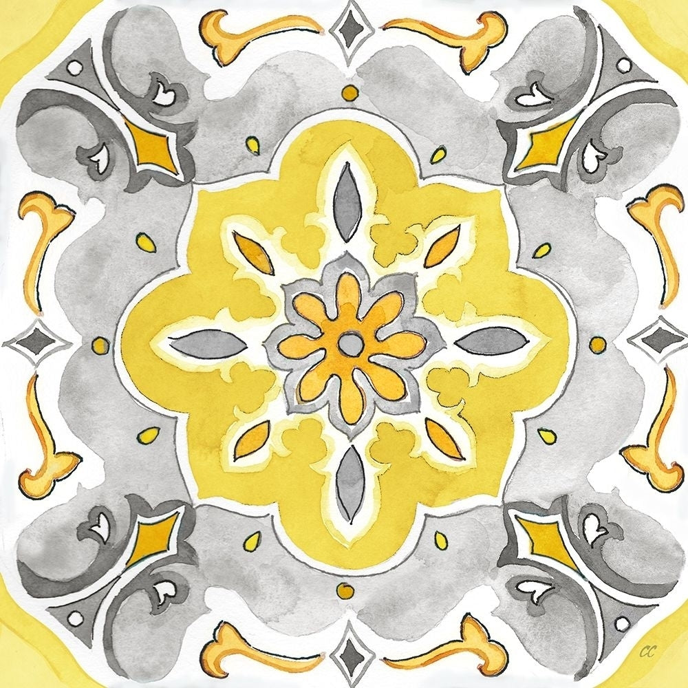 Jewel Medallion yellow gray III by Cynthia Coulter-VARPDXRB16648CC Image 1