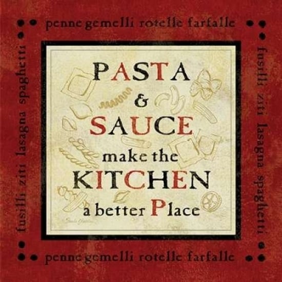 Pasta Sayings II Poster Print by Pamela Gladding-VARPDXRB7616PG Image 1