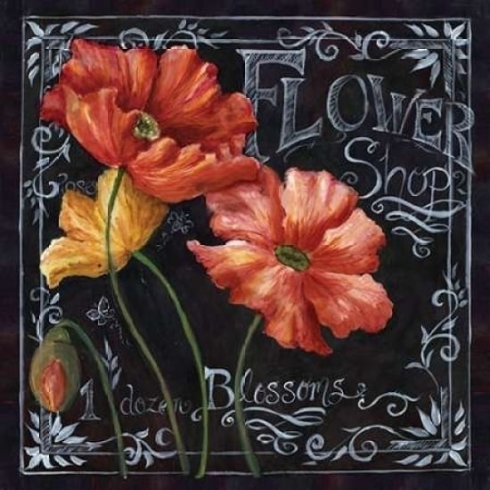 Flowers in Bloom Chalkboard I Poster Print by Tre Sorelle Studios-VARPDXRB8388TS Image 1