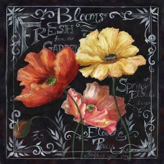 Flowers in Bloom Chalkboard II Poster Print by Tre Sorelle Studios-VARPDXRB8387TS Image 1