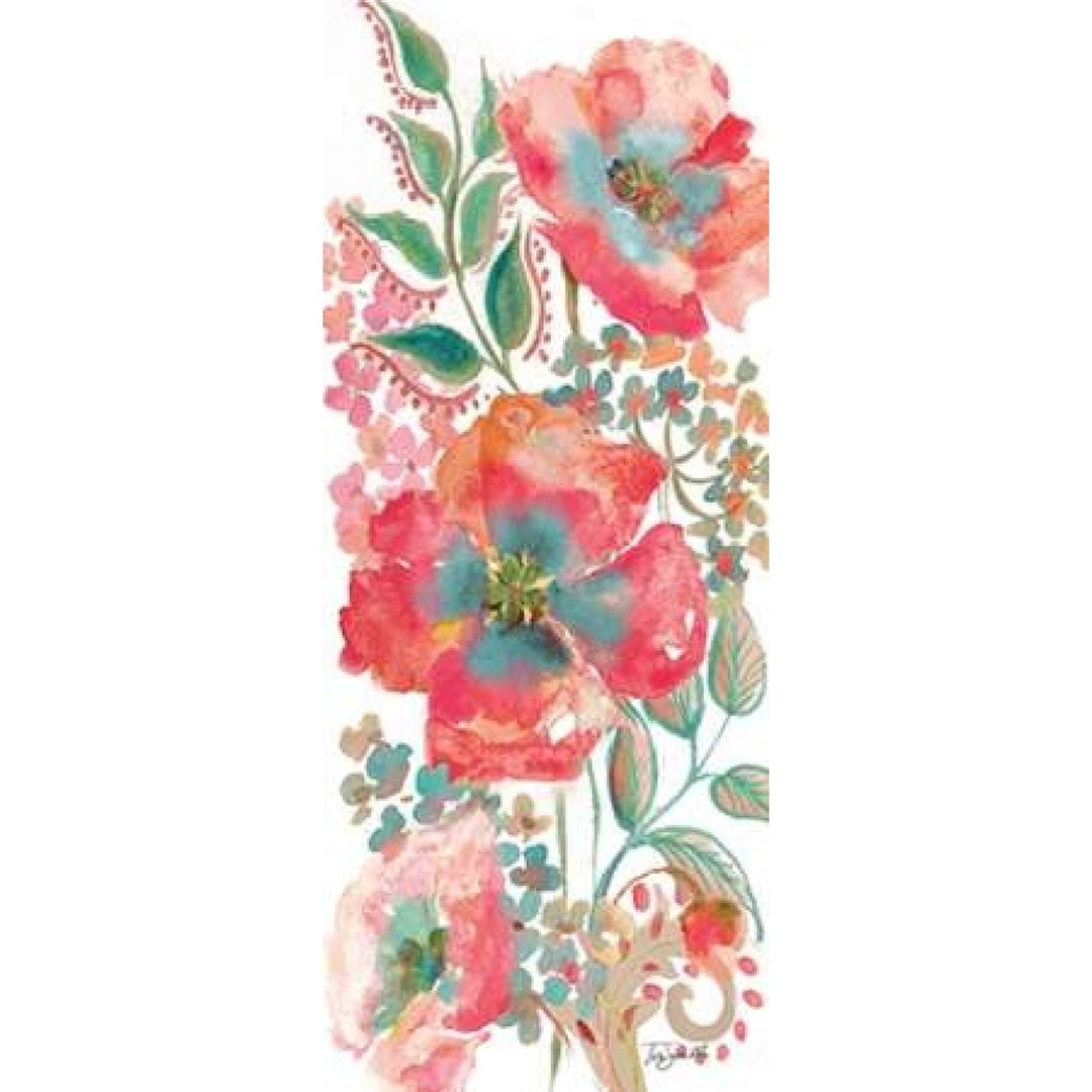 Bohemian Poppies Pink/Teal II Poster Print by Tre Sorelle Studios-VARPDXRB9627TS Image 2