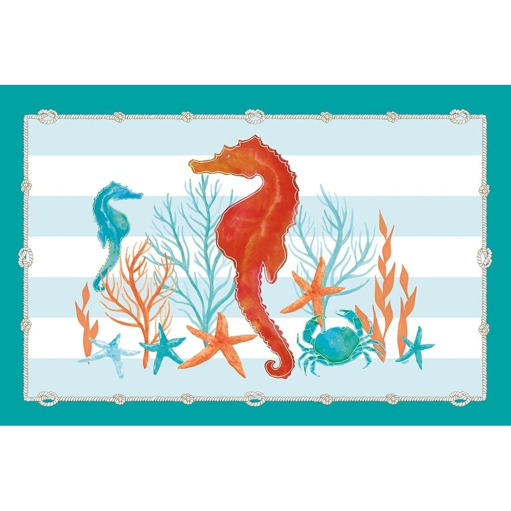 Coral Aqua I on Teal by Tara Reed-VARPDXRBCOA01BTR Image 1