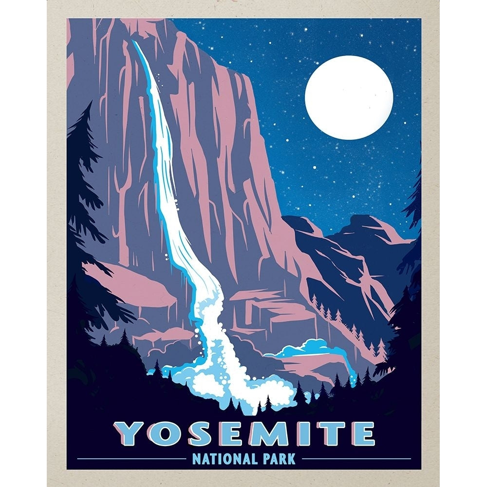 Yosemite Night Poster Print - Red Truck Old-VARPDXREDTRX224249 Image 1