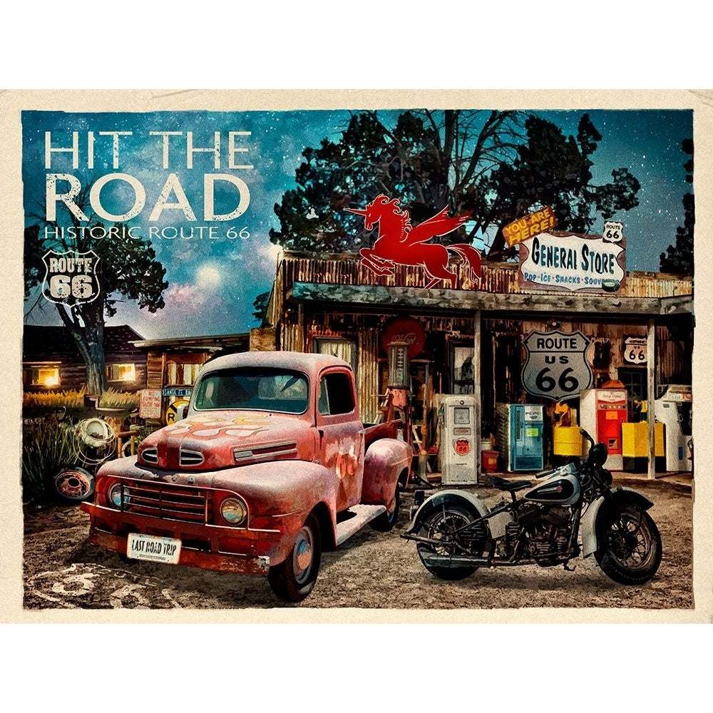 Evening Shade Poster Print - Red Truck Old-VARPDXREDTRX232719 Image 1