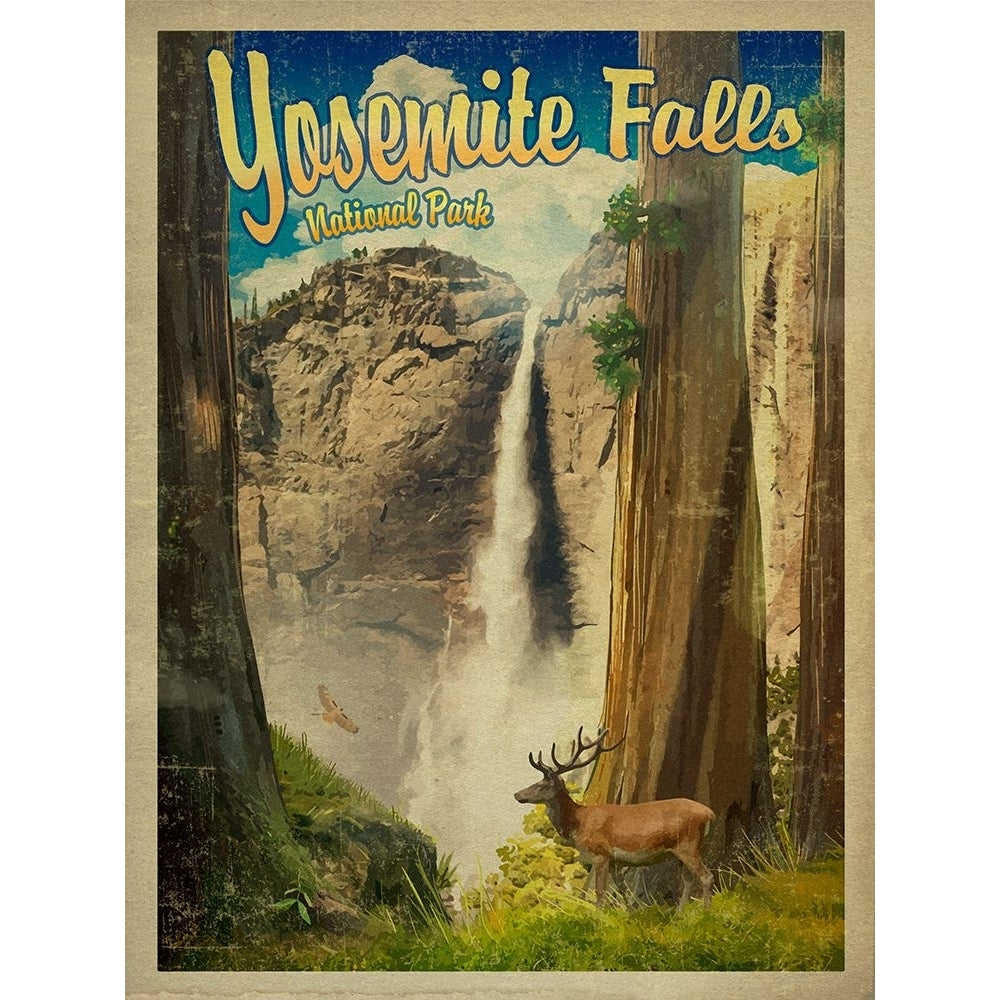 Yosemite Falls Poster Print - Red Truck Old-VARPDXREDTRX243866 Image 1