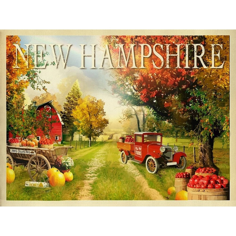 Hampshire Orchard Poster Print - Red Truck Old-VARPDXREDTRX249172 Image 1