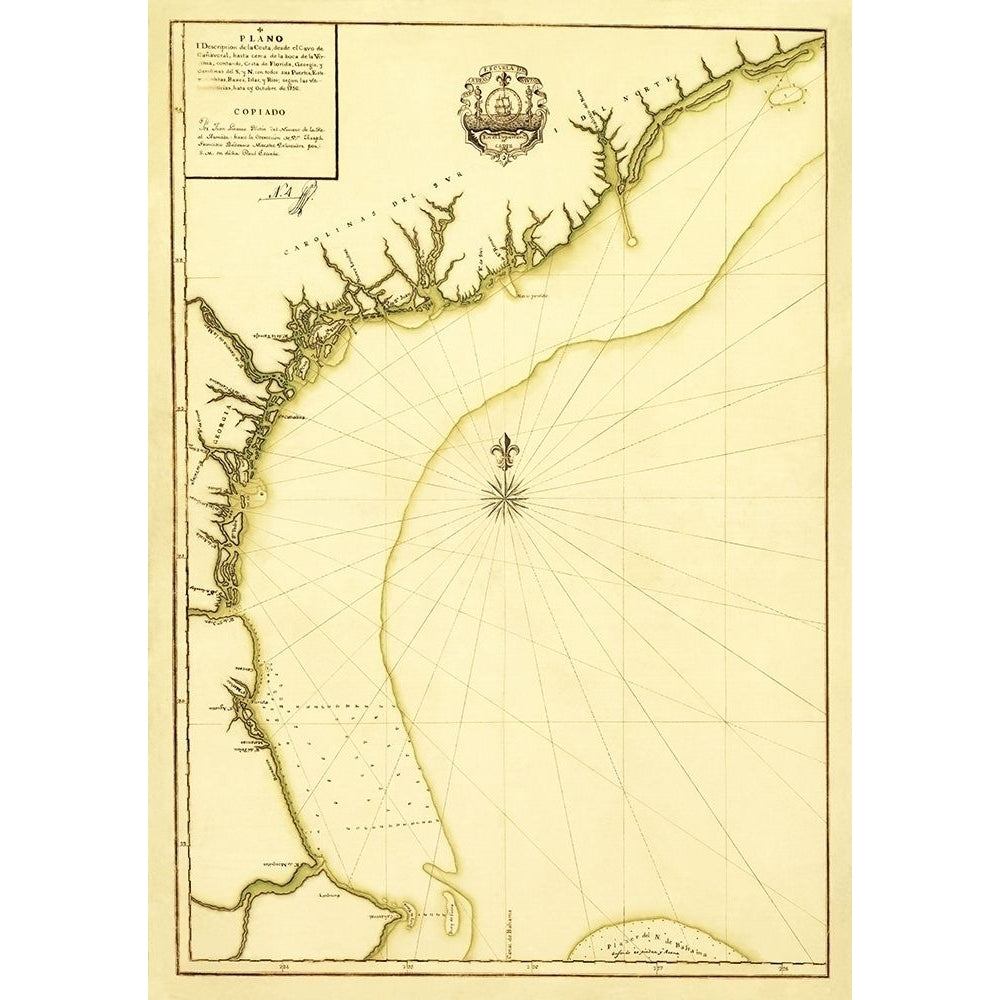 South Carolina Cape Canaveral Coast - Linares 1756 Poster Print by Linares Linares-VARPDXREWA0040 Image 1