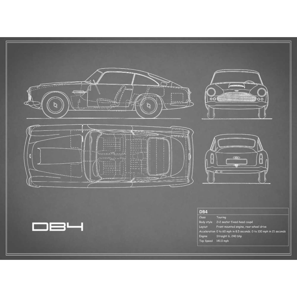 Aston DB4 -Grey Poster Print by Mark Rogan-VARPDXRGN112705 Image 1