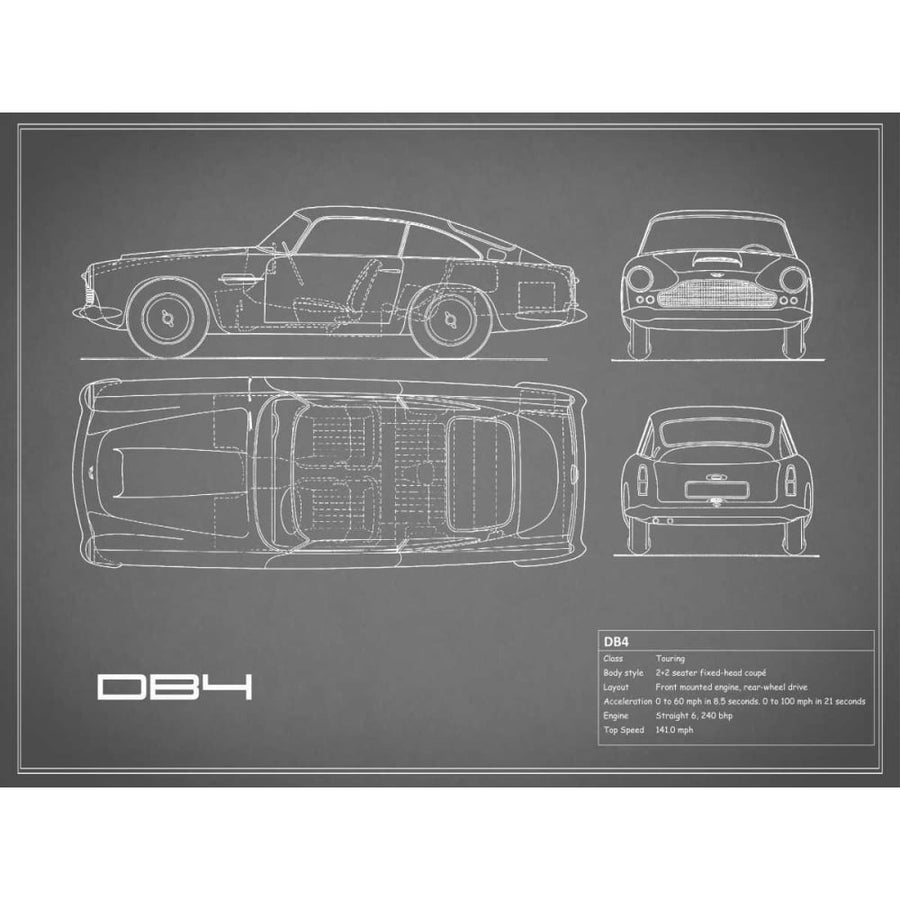 Aston DB4 -Grey Poster Print by Mark Rogan-VARPDXRGN112705 Image 1