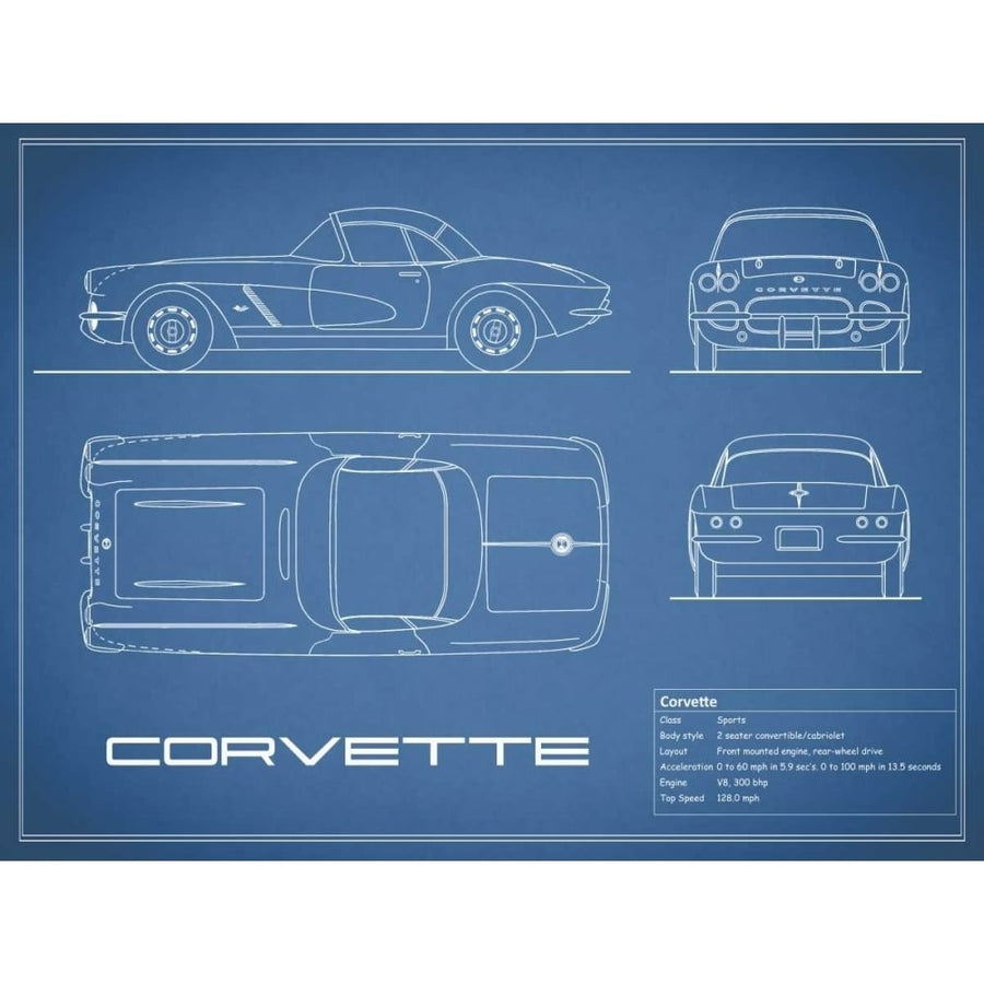 Corvette 33BHP-Blue Poster Print by Mark Rogan-VARPDXRGN112718 Image 1