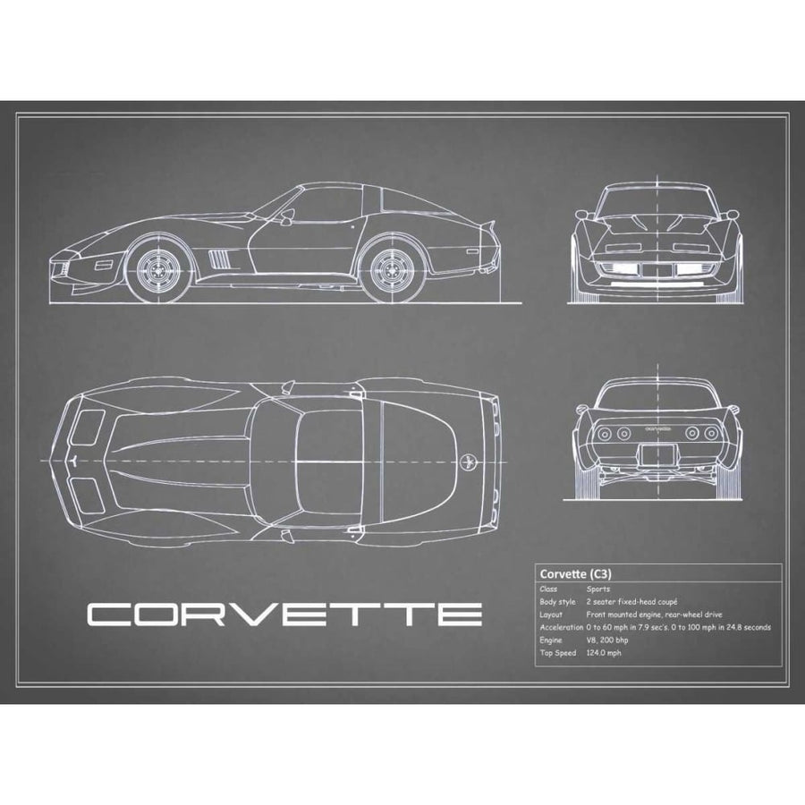 Corvette C3-Grey Poster Print by Mark Rogan-VARPDXRGN112720 Image 1