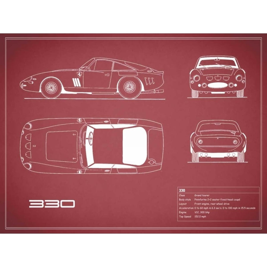 Ferrari 330-Maroon Poster Print by Mark Rogan-VARPDXRGN112734 Image 1