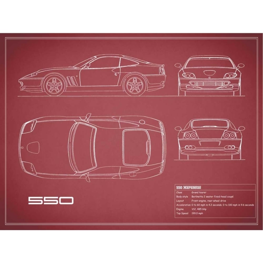 Ferrari 550-Maroon Poster Print by Mark Rogan-VARPDXRGN112737 Image 1