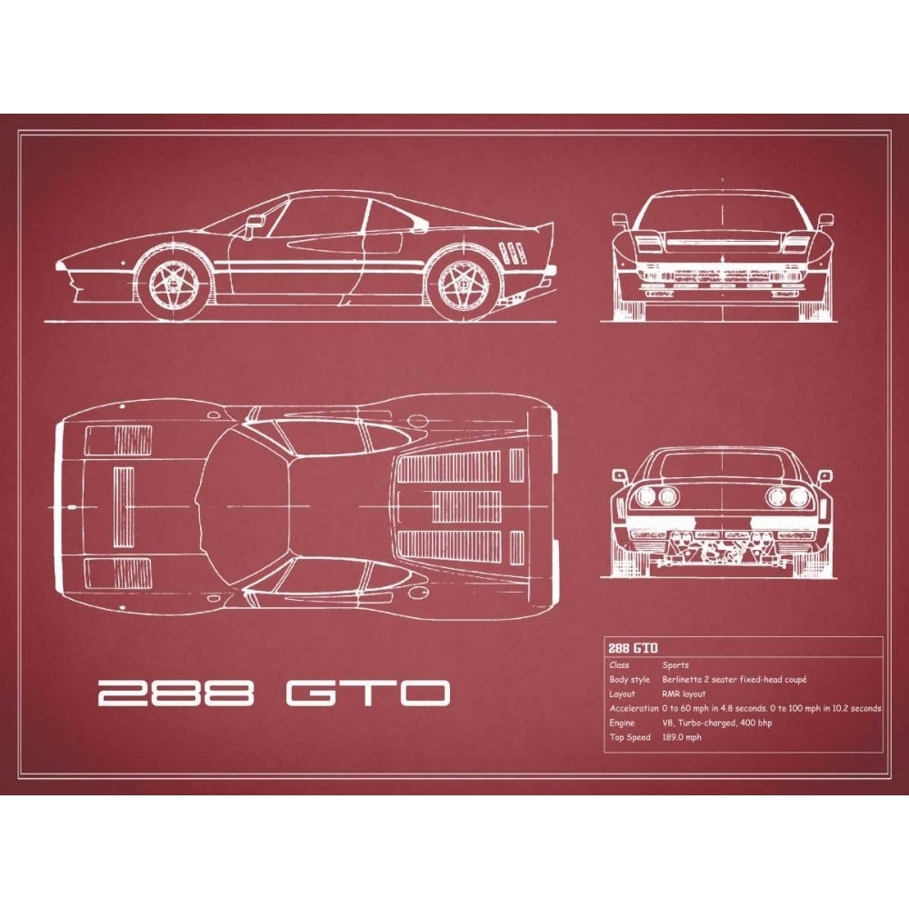 Ferrari 288-GTO-Maroon Poster Print by Mark Rogan-VARPDXRGN112725 Image 1