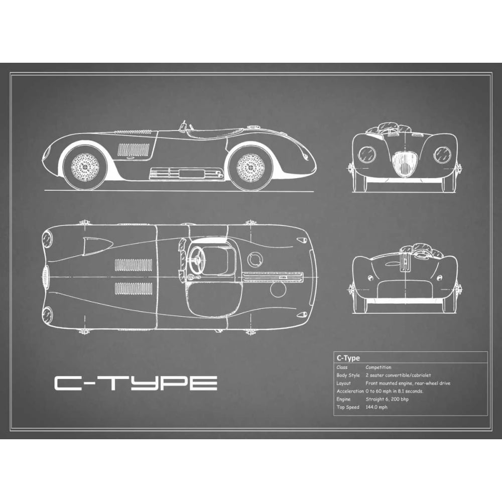 Jaguar C-Type-Grey Poster Print by Mark Rogan-VARPDXRGN112744 Image 1