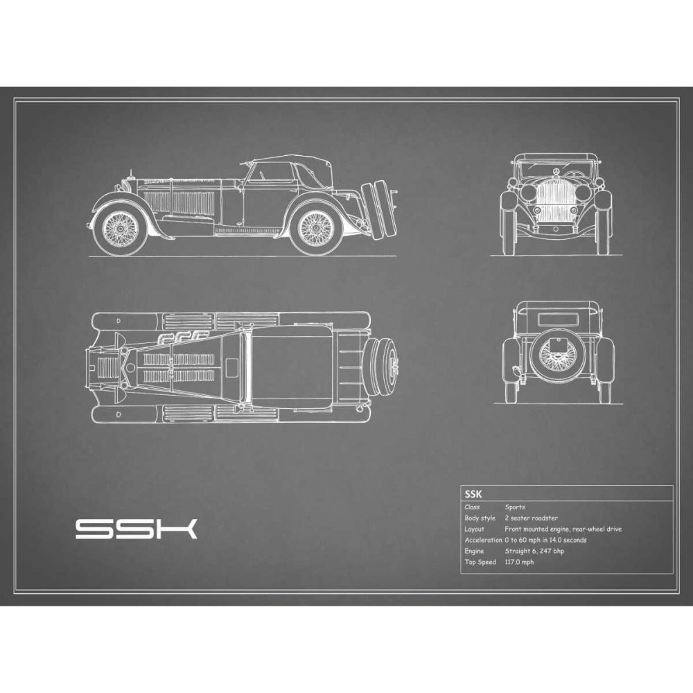 Mercedes SSK-Grey Poster Print by Mark Rogan-VARPDXRGN112768 Image 1