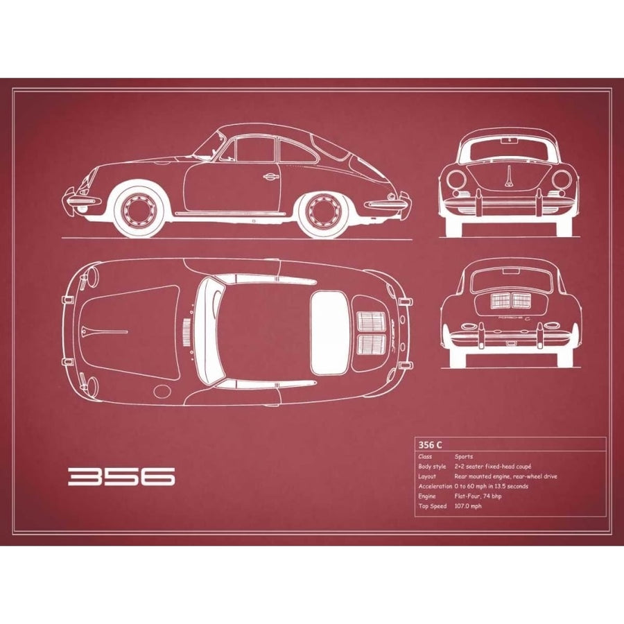 Porsche 356C-Maroon Poster Print by Mark Rogan-VARPDXRGN112779 Image 1